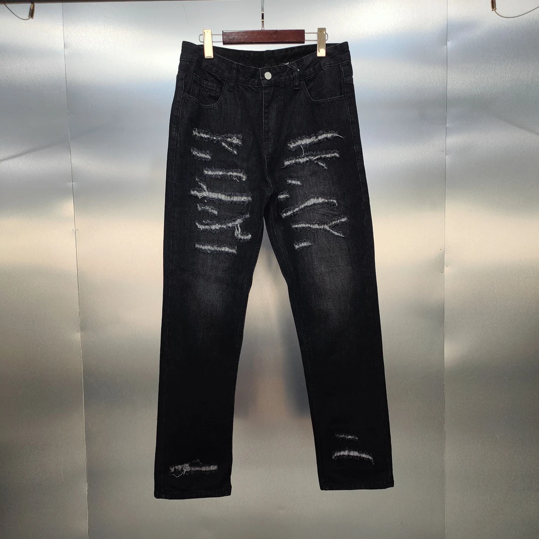 K04-20959-CRA破坏风格设计时尚潮流直筒牛仔裤