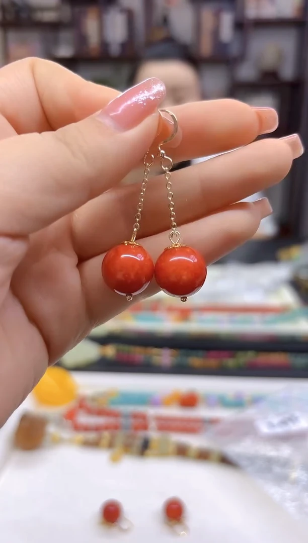 【闪购商品】翡翠耳饰14K金镶嵌耳坠E484