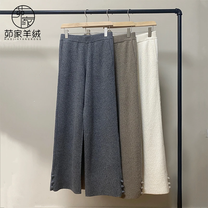 MJ2521加密加厚一条过冬保暖神器中式盘扣开衩神裤显瘦长腿女