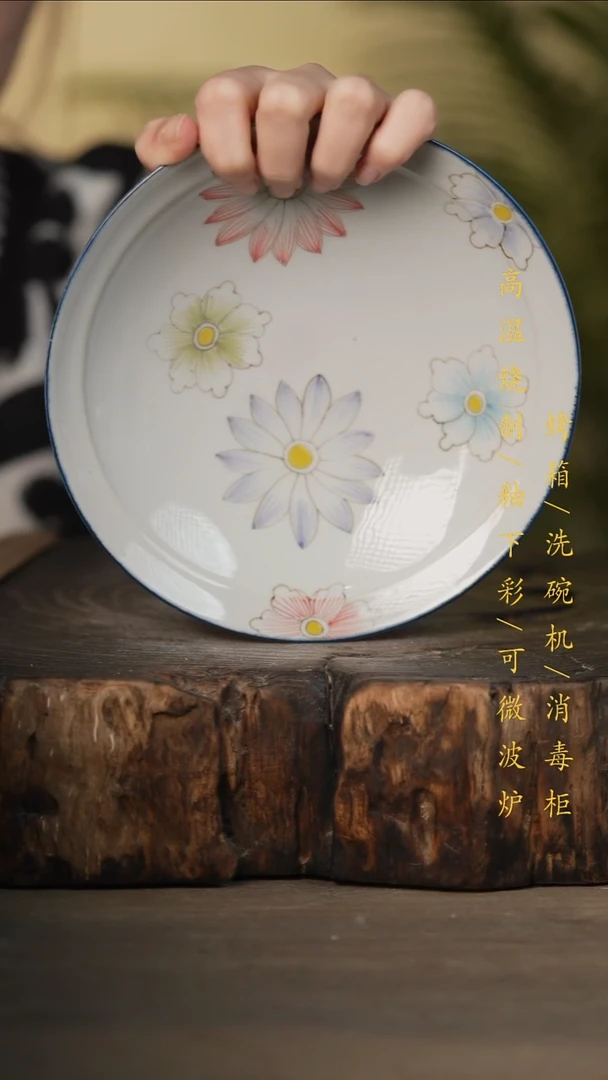 瓷片景德镇高温釉下彩可微波烤箱洗碗机