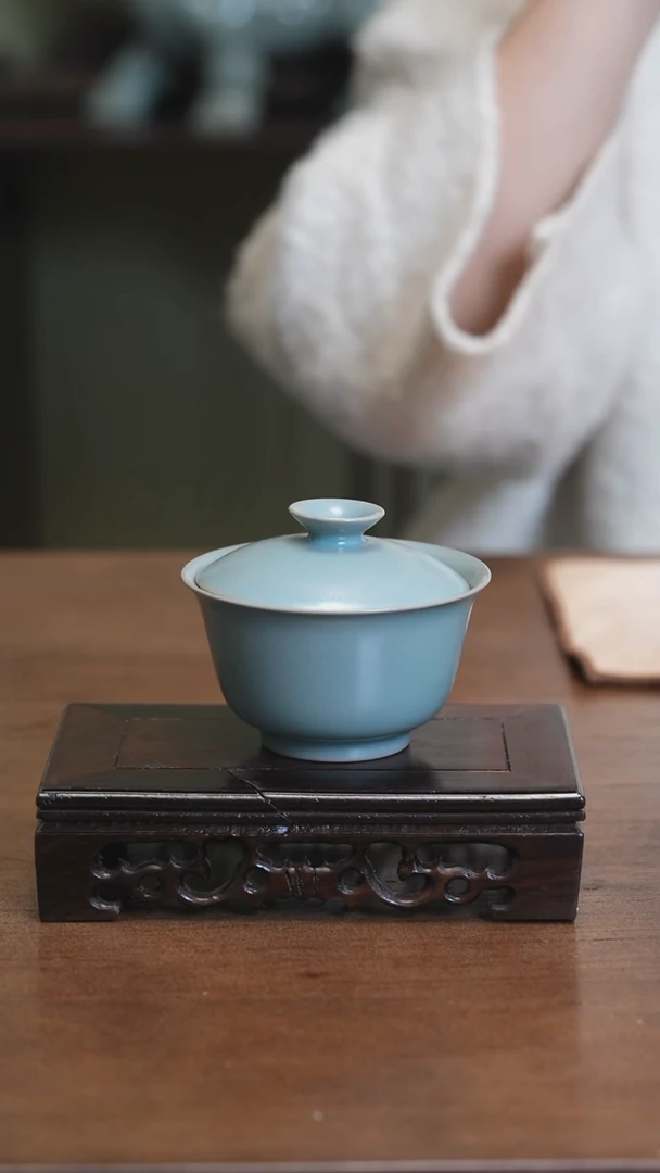 【闪购商品】Y宝丰宋官窑原产地汝瓷盖碗