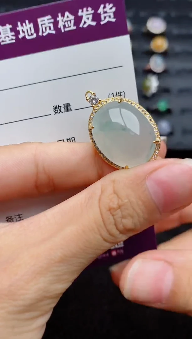 吊坠(不含链)银S925镶嵌翡翠.....