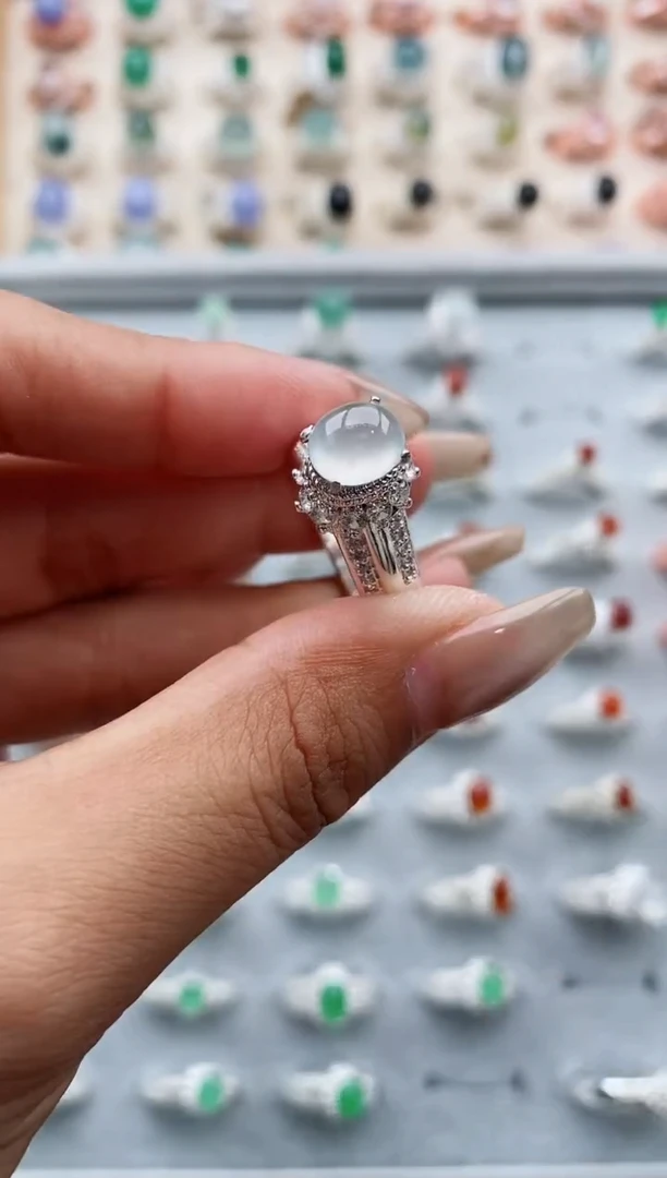 翡翠戒指未镶嵌缅甸天然A货翡翠111   6-9