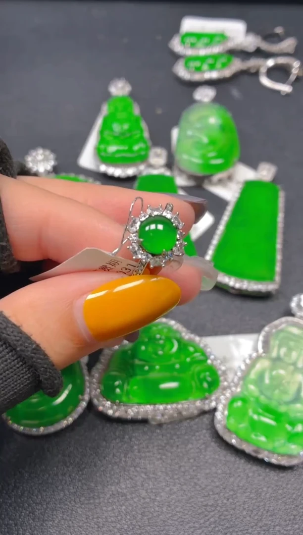 银S925镶嵌戒指翡翠11