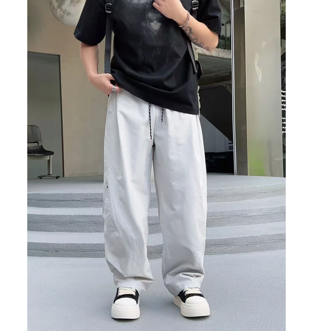 潮里走夏季时尚个性高品质直筒裤8290