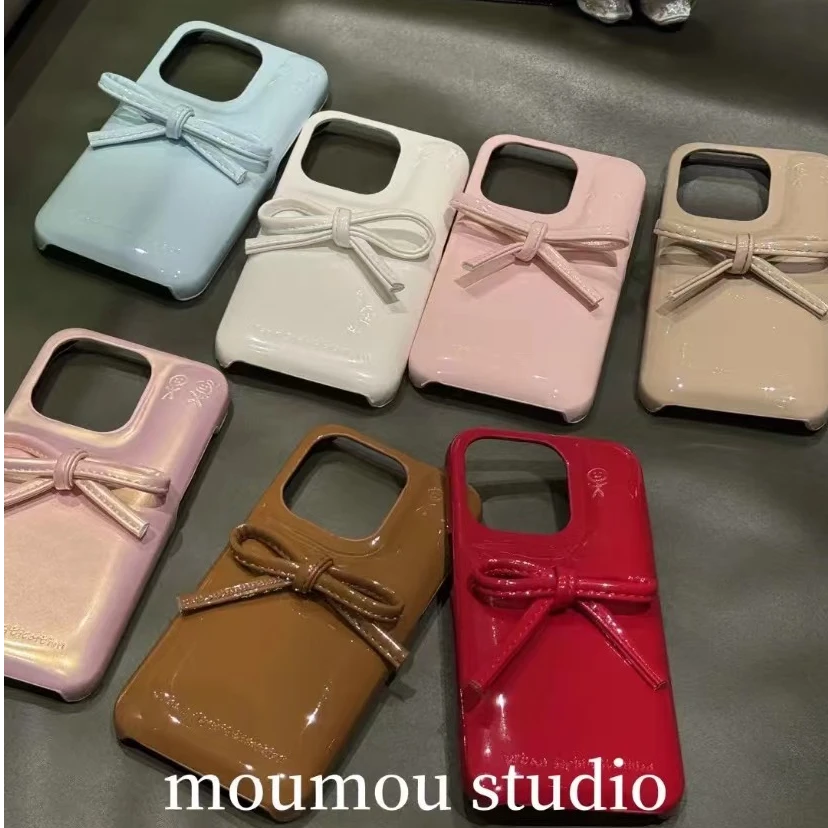 韩系ins多色彩蝴蝶结适用iPhone16Promax手机壳苹果15新款14简约