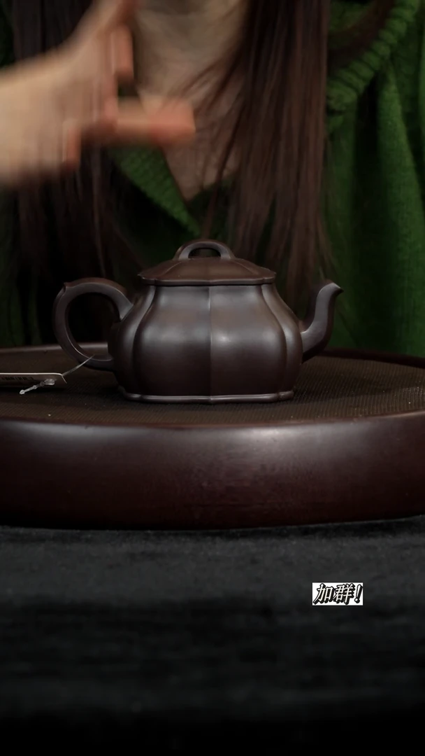 茶壶紫砂黑墩头筋纹250cc