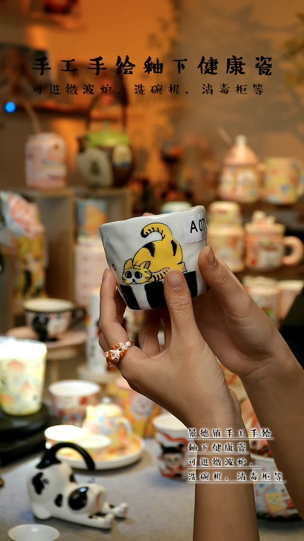 【闪购商品】杯陶瓷景德镇高温釉下彩&A071