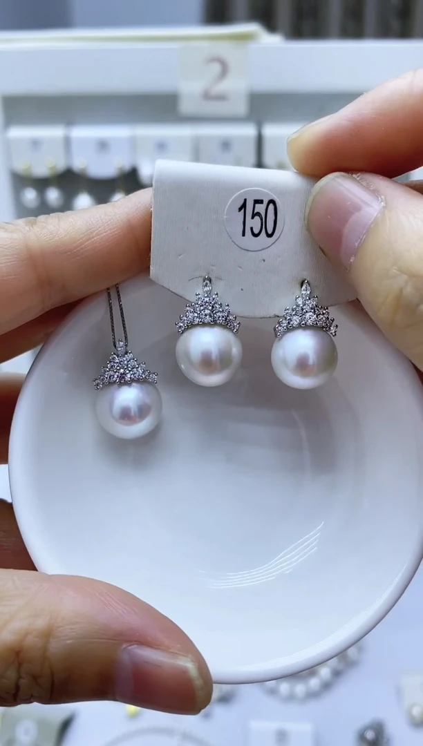 银S925镶嵌淡水珍珠耳饰150套