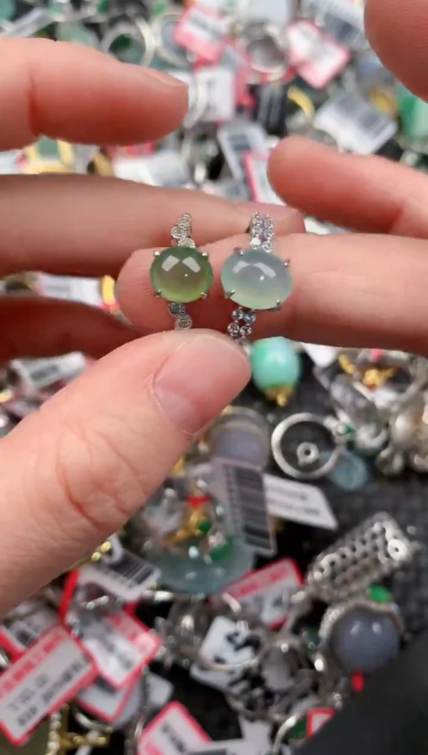 银S925镶嵌戒指翡翠555            21