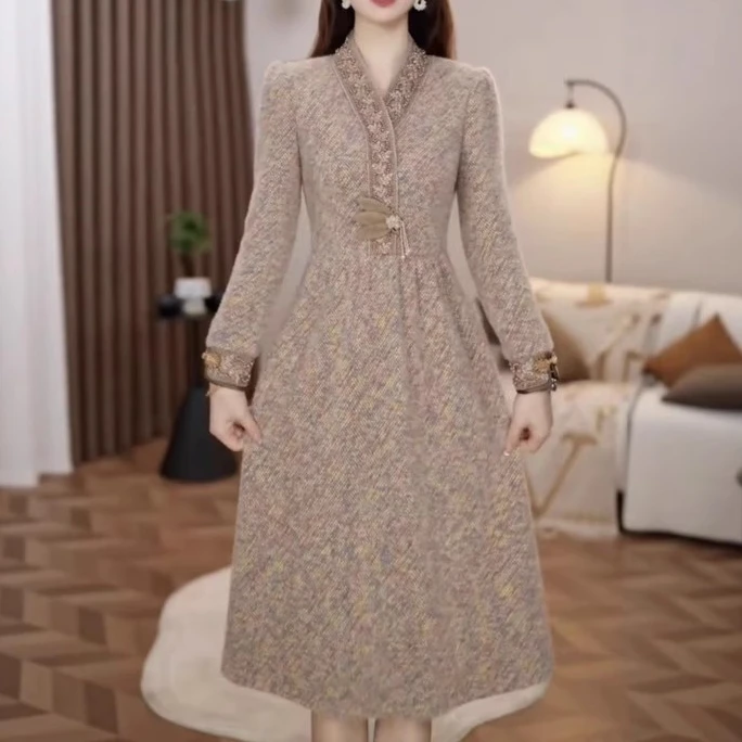 【铭悦定制】X700  #  秋冬 显瘦  减龄 新款  连衣裙