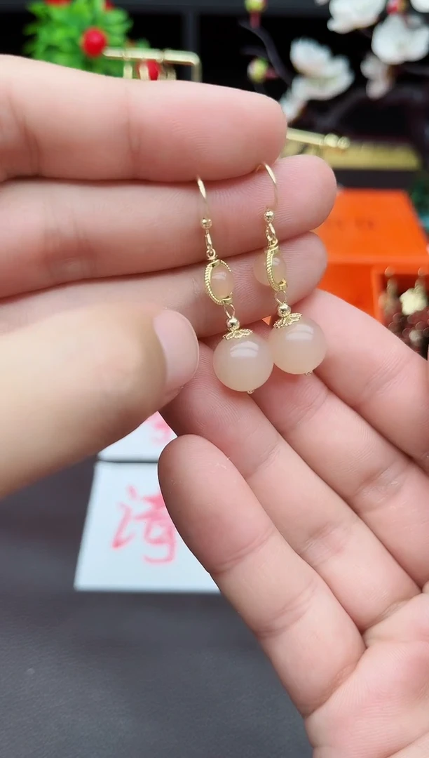 玛瑙/玉髓耳饰银S925镶嵌528000