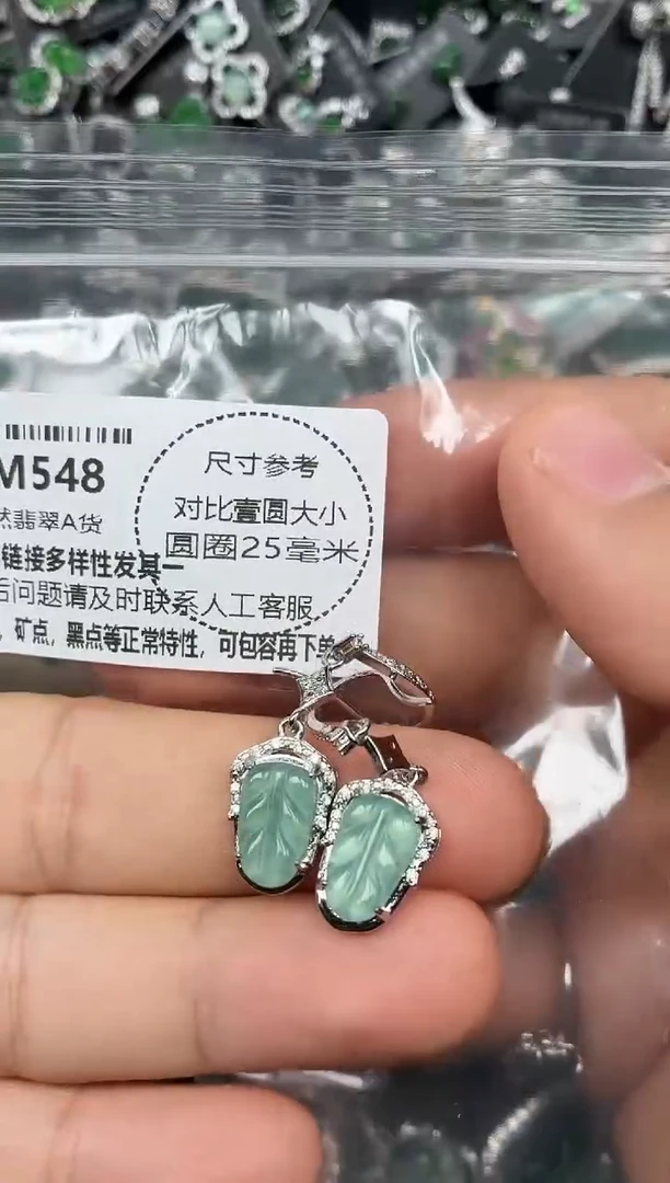 颈饰未镶嵌翡翠M548耳钩