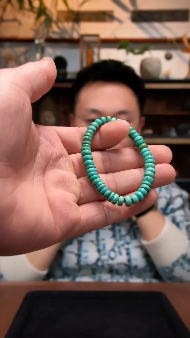 未镶嵌绿松石手串绿松石直切手串MY7*+
