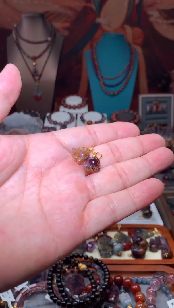 未镶嵌珠宝半成品水晶极光紫钛爪爪提溜，多样性发一