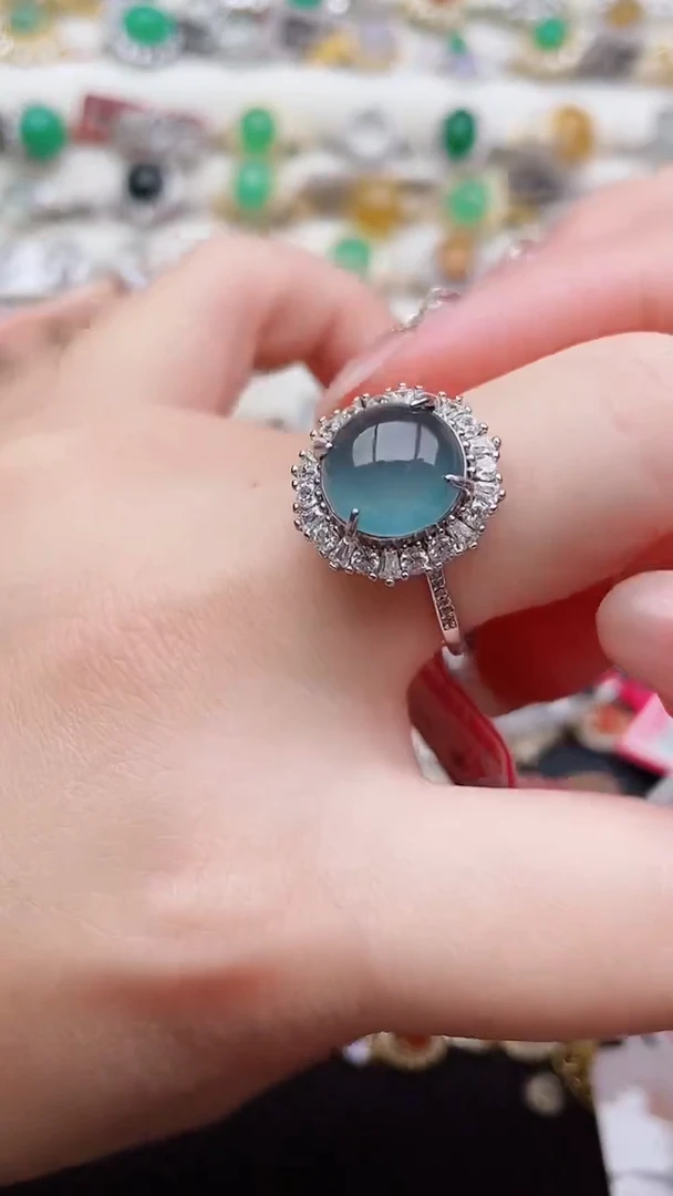 银S925镶嵌戒指翡翠74