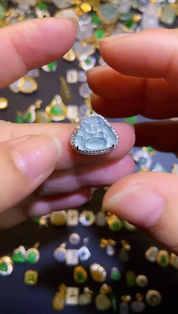 翡翠银S925镶嵌吊坠(不含链)1