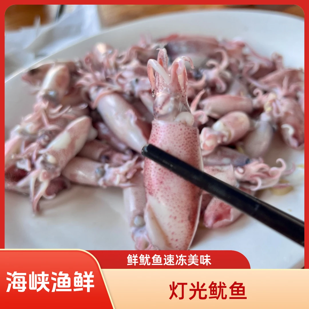 新鲜灯光鱿鱼速冻一口鱿 美味海鲜到手3.2-3.5斤到手4盒顺丰包邮