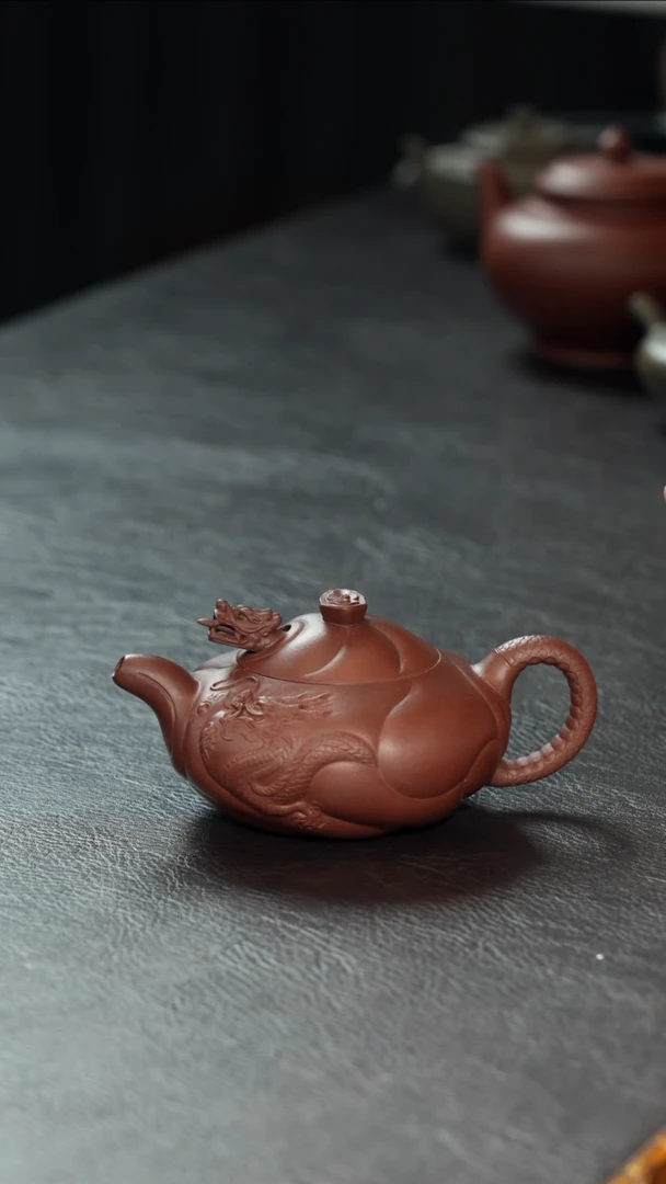 茶壶紫砂上****院鱼化龙底槽清