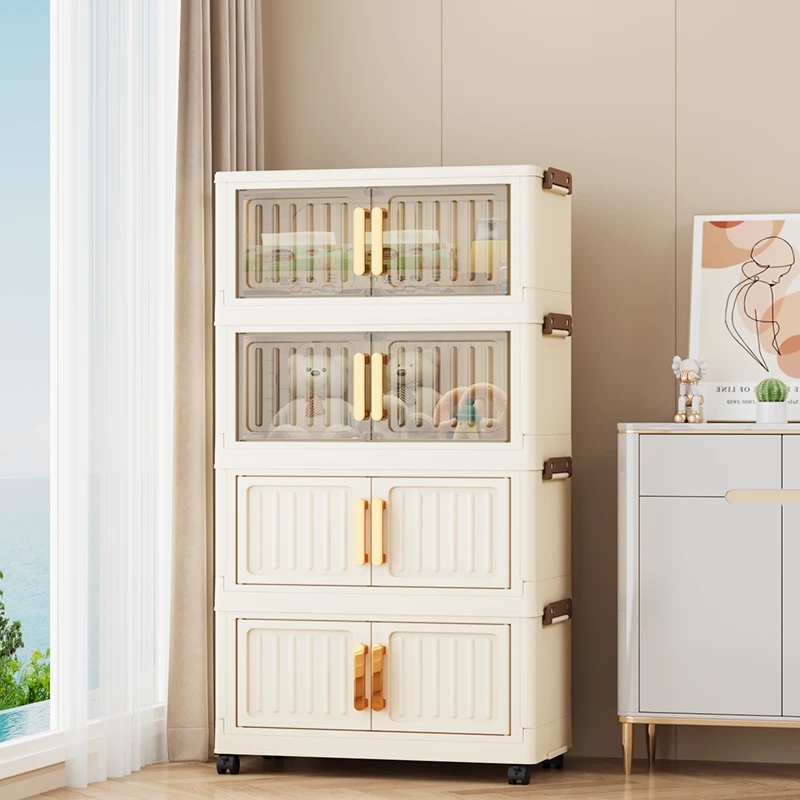 （45型柜子）可折叠免安装杂物柜儿童零食置物架小户型储物柜子XM