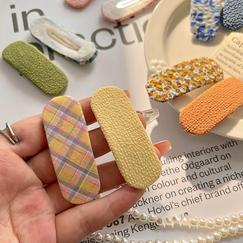 新款碎花夹子头饰发夹可爱小清新边夹前额刘海夹侧边儿童发卡bb夹