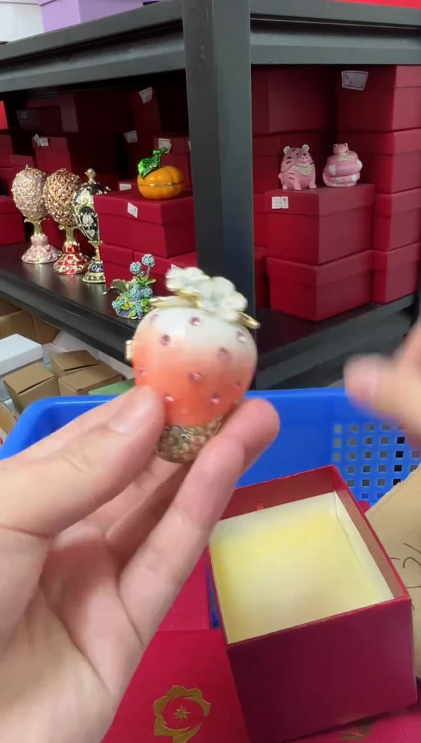 【闪购商品】瓷片年货节福福价格高质珐琅彩合金摆件首饰盒