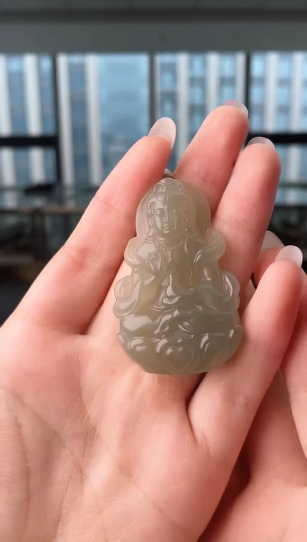 颈饰未镶嵌和田玉351观音 多样性发其一