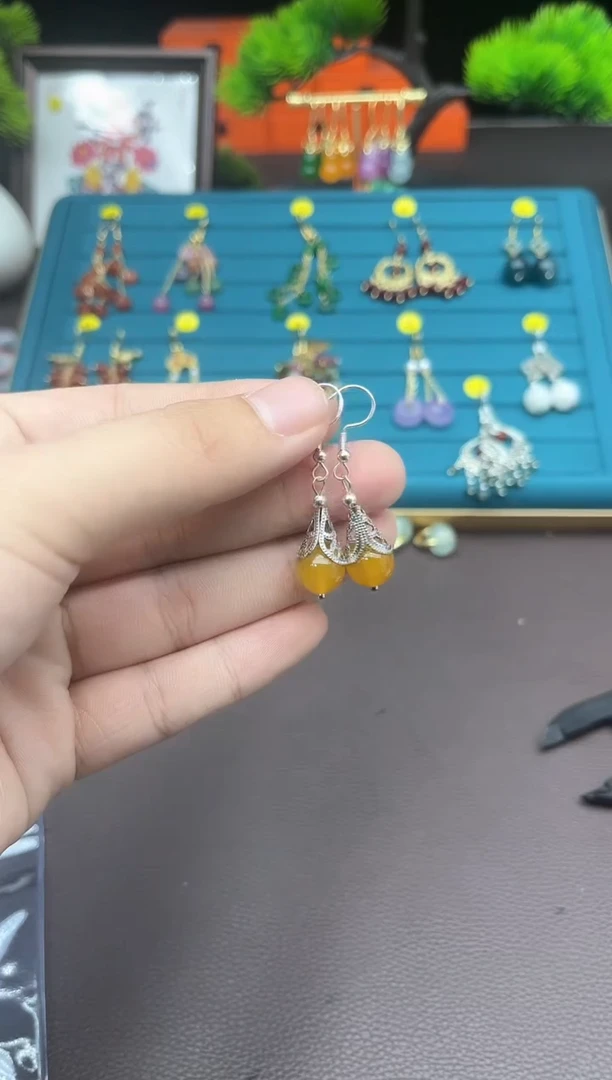 【闪购商品】玛瑙/玉髓耳钉银S925镶嵌723000