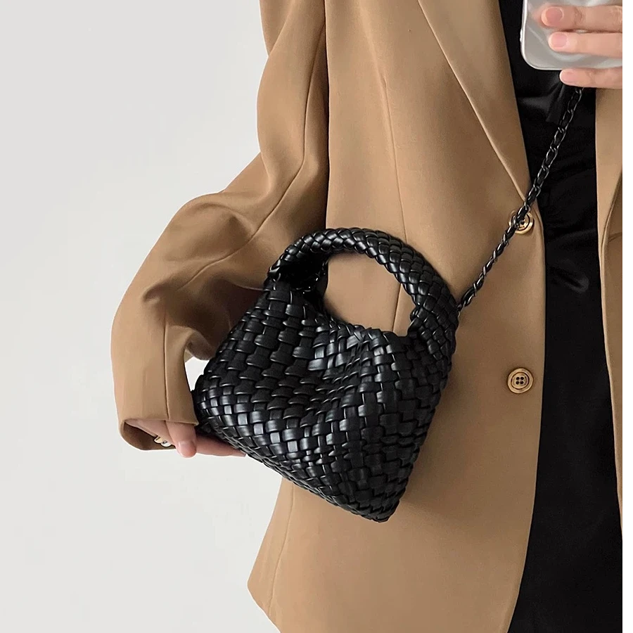 小众设计高级感女手工编织菜篮子包迷你水桶包百搭手提包单肩斜跨