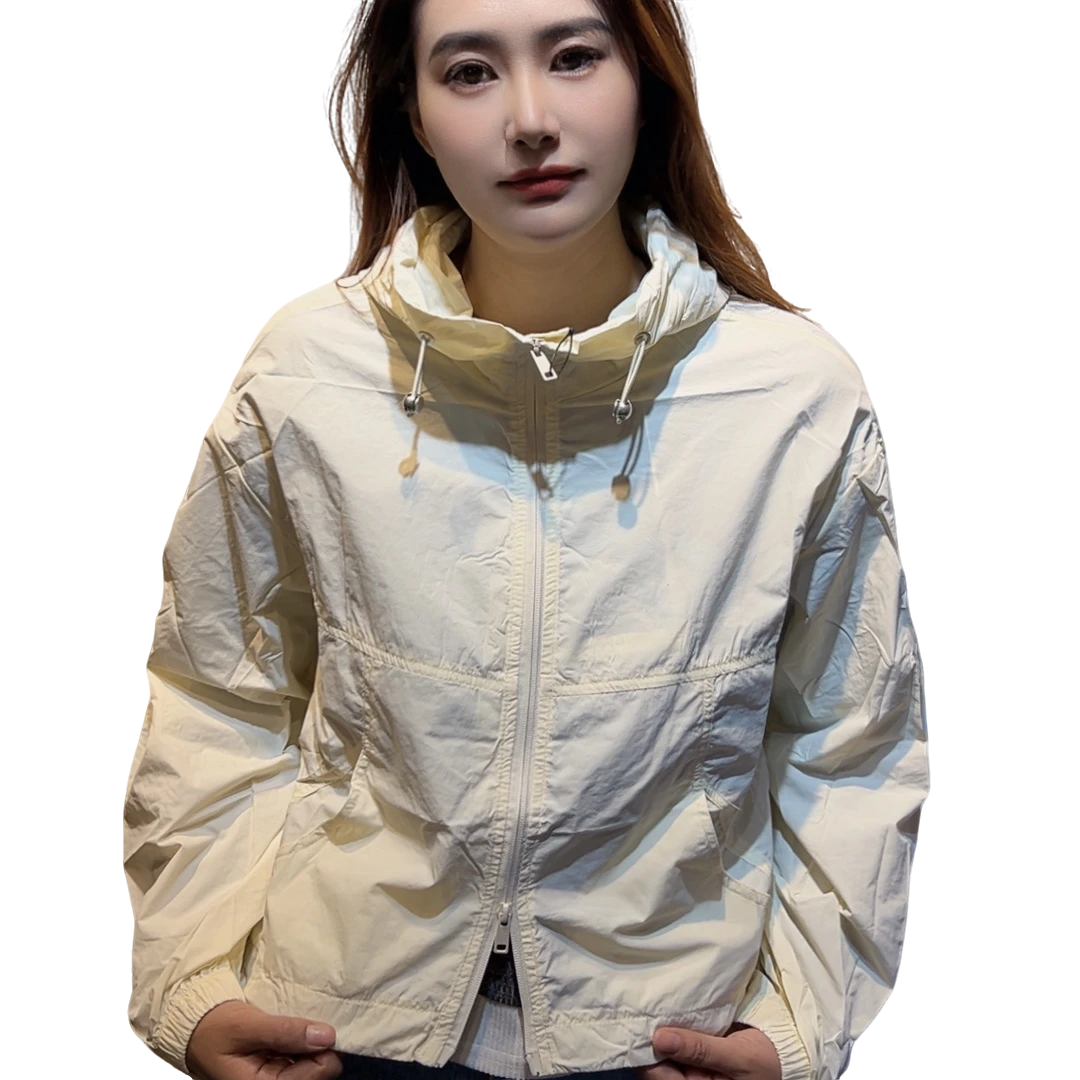 时尚休闲风女户外风衣外套不褪色透气防晒连帽短外套女款夏季薄款