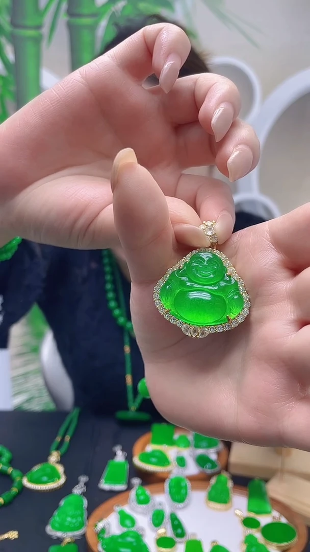 吊坠(赠链)14K金镶嵌翡翠B67