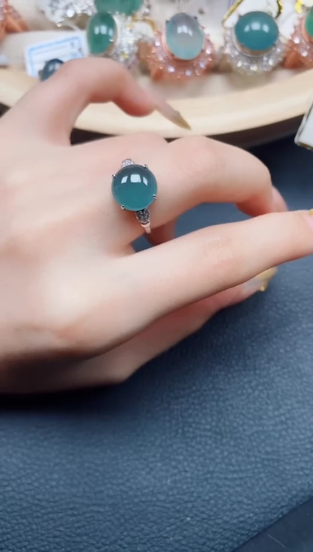 【闪购商品】翡翠戒指银S925镶嵌翡翠