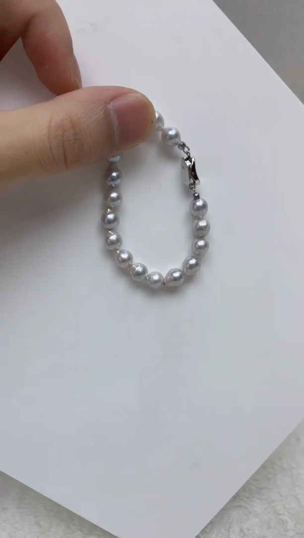 银S925镶嵌手链海水珍珠