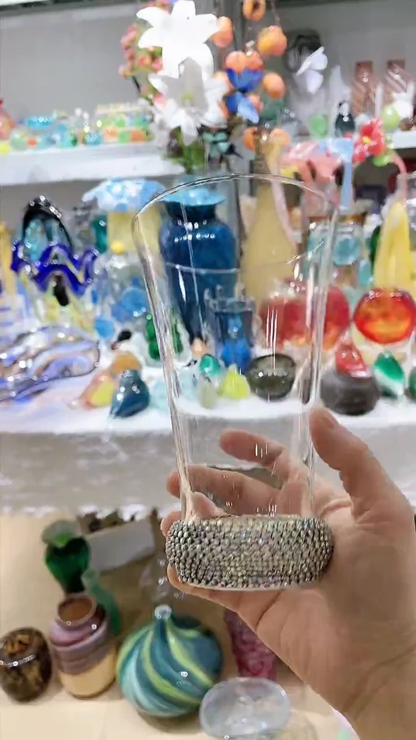 【闪购商品】水晶玻璃1只底部缠钻水杯