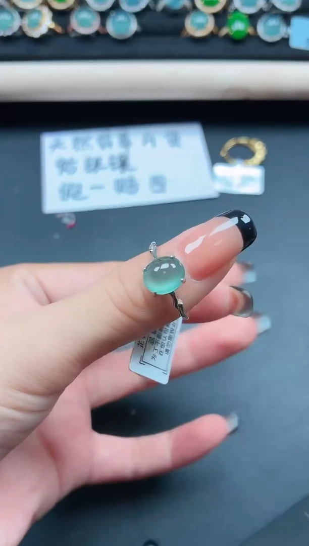 翡翠戒指银S925镶嵌111111