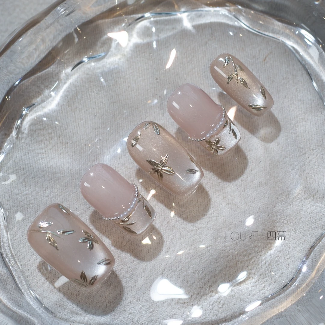 Fourth nail 【金枝玉叶】纯手工穿戴甲气质裸色