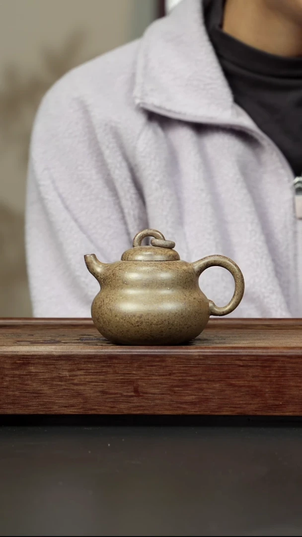紫砂茶壶本绿柴烧 葫芦壶