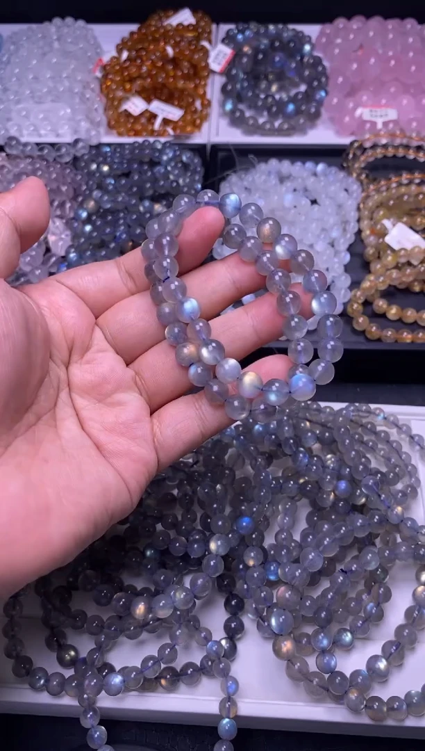 手串未镶嵌拉长石8mm灰月光（多样性发货，发其一）