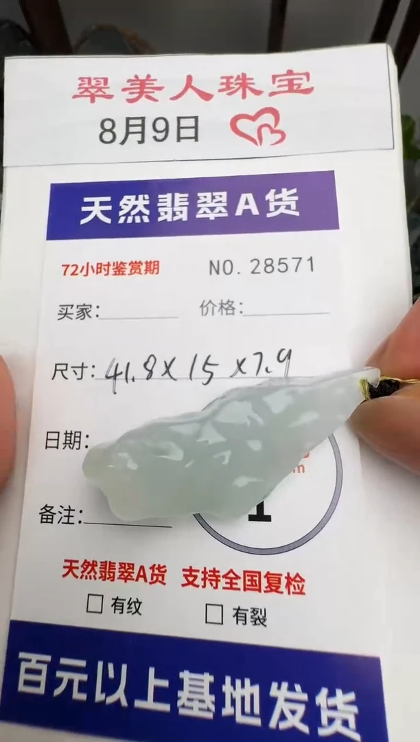 翡翠未镶嵌颈饰原石28571