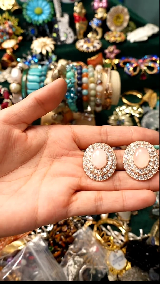 铁合金合金锆石耳环79