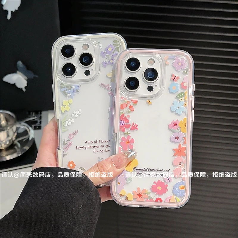三合一炫彩适用苹果16/iPhone/华为/手机壳15/14防摔Pura70爆款潮