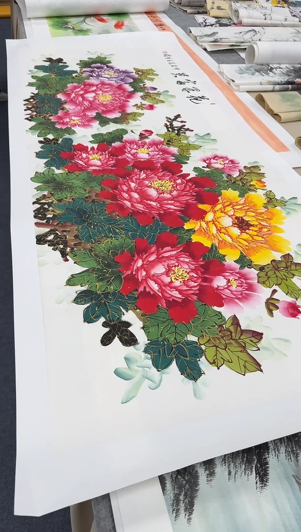 国画富贵花开小六手绘作品