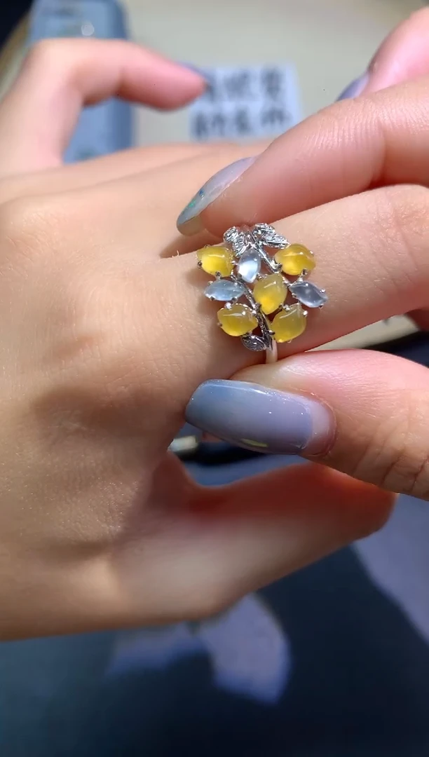 18K金镶嵌戒指翡翠戒指A381|3980