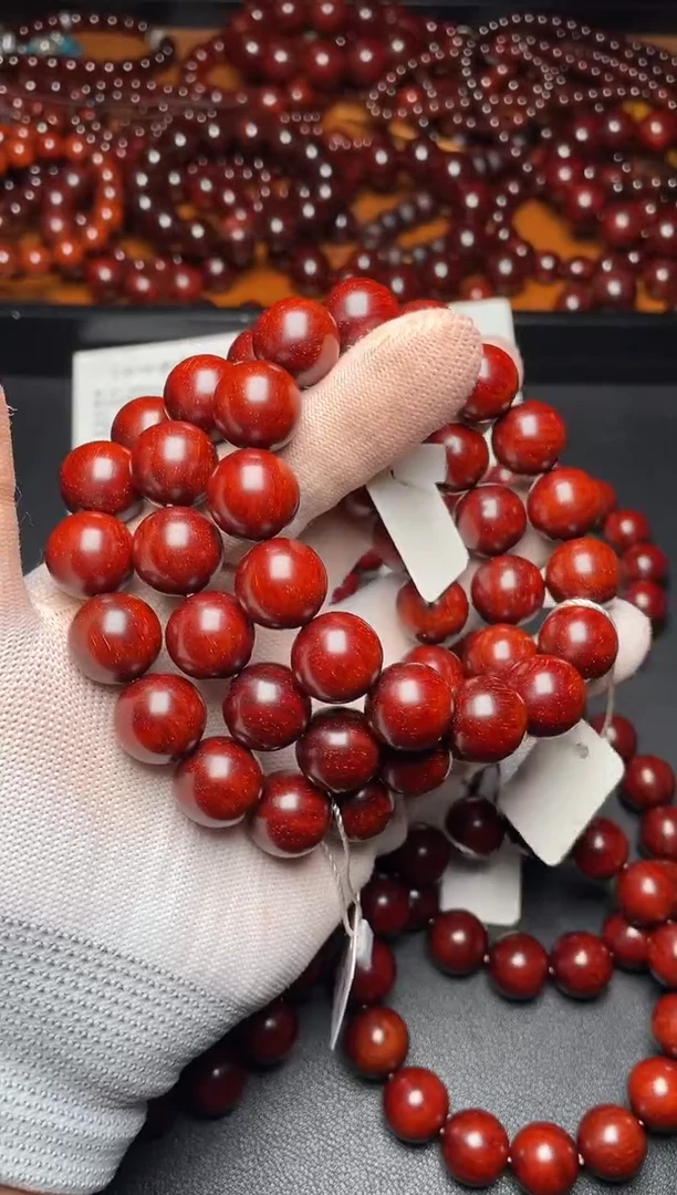 手串/手链小叶紫檀1.5超顶泥鸡血红果冻泥鳞底金星