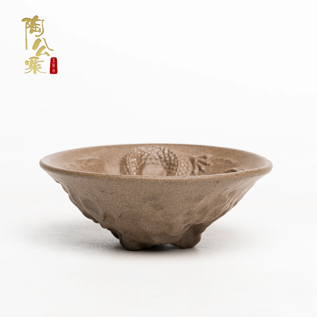陶公粟原矿蟹壳青《龙杯》80cc 手工制精美紫砂壶茶具