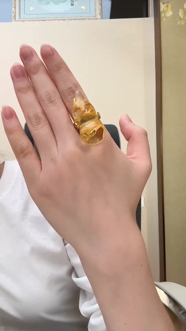 未镶嵌琥珀戒指戒指