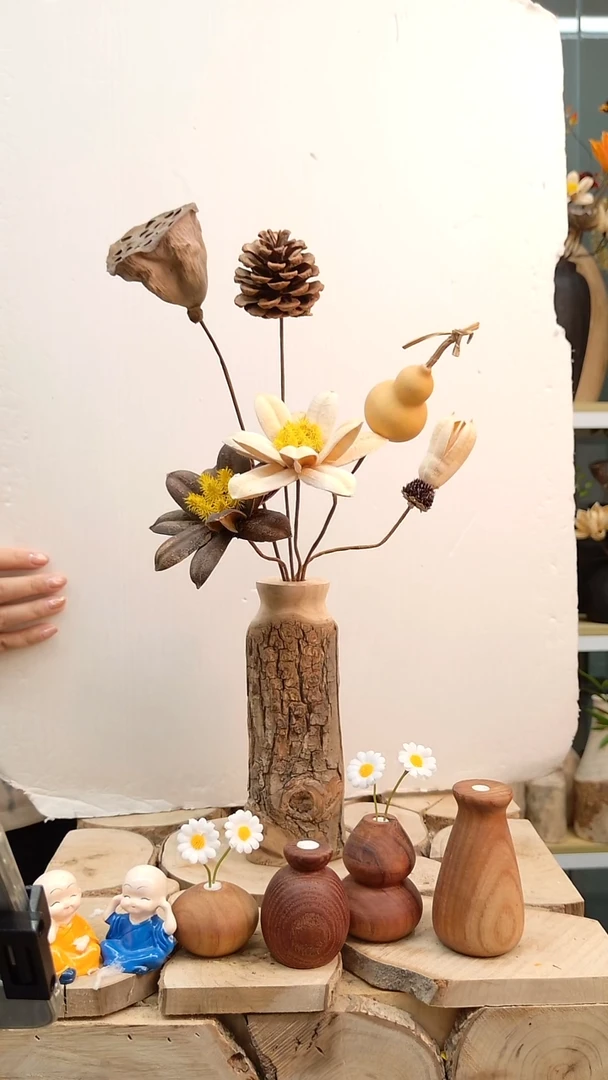 木实木花瓶一物一拍