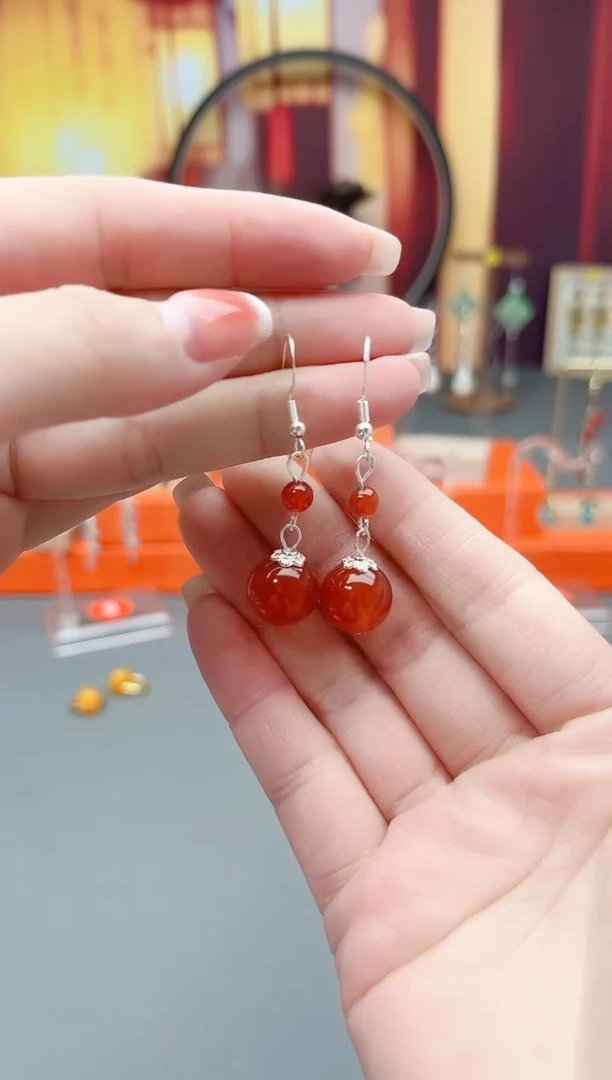 未镶嵌耳饰玛瑙/玉髓2222