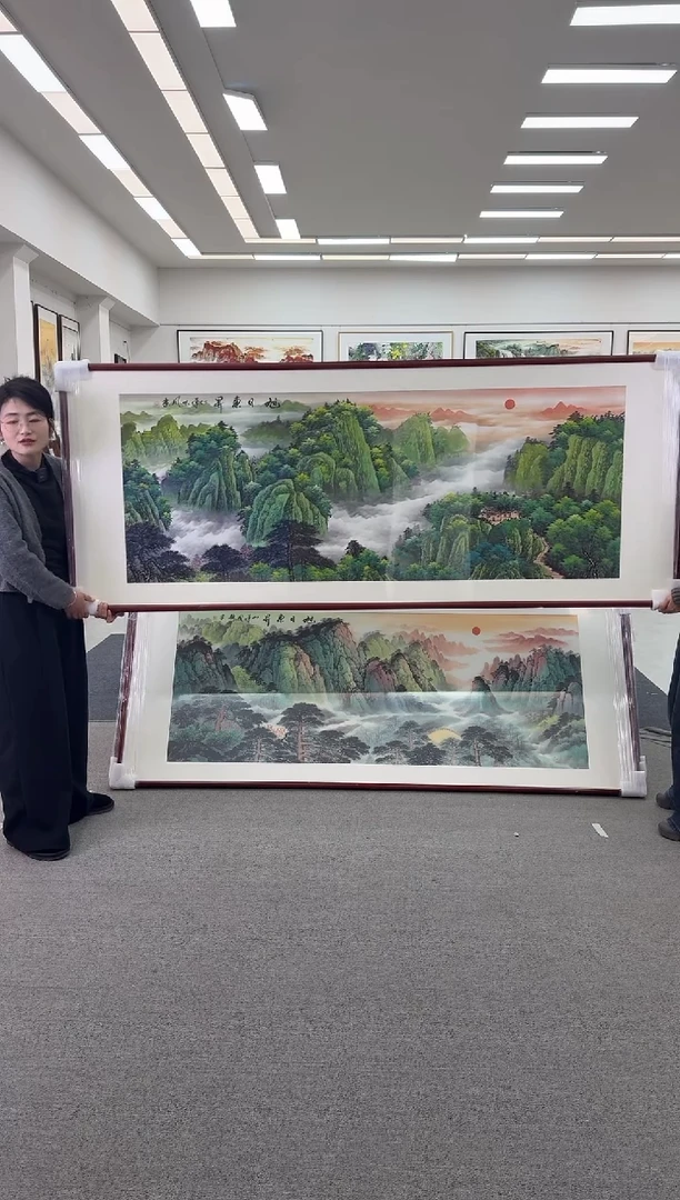 国画手绘   219*88 旭日东升