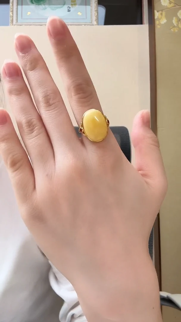 未镶嵌琥珀戒指戒指
